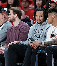 Tilman Fertitta, Patrick Fertitta, Texans QB C.J. Stroud and Tank Dell all showed at the Fertitta Center. (Photo by F. Carter Smith)