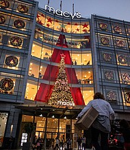 A Macy's store decorated for the holidays in San Francisco, California, is seen here on November 13. Macy’s said on December 11 that it has concluded its investigation into an employee who intentionally hid more than $150 million in expenses.
Mandatory Credit:	David Paul Morris/Bloomberg/Getty Images via CNN Newsource