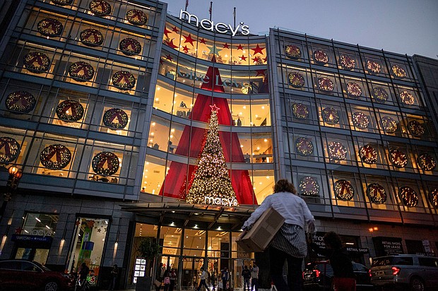 A Macy's store decorated for the holidays in San Francisco, California, is seen here on November 13. Macy’s said on December 11 that it has concluded its investigation into an employee who intentionally hid more than $150 million in expenses.
Mandatory Credit:	David Paul Morris/Bloomberg/Getty Images via CNN Newsource