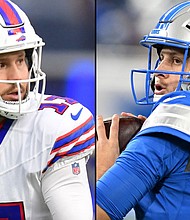 Buffalo Bills quarterback Josh Allen (left) and Detroit Lions quarterback Jared Goff (right) will face off in Week 15.
Mandatory Credit:	Reuters via CNN Newsource