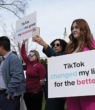 Devotees of TikTok gather in March 2024 at the Capitol in Washington as the House passed a bill that would have led to a nationwide ban of the popular video app if its China-based owner didn’t sell.