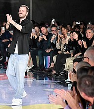 Matthieu Blazy on the runway of the Bottega Veneta show at Milan Fashion Week on September 24, 2022.
Mandatory Credit:	Victor Virgile/Gamma-Rapho/Getty Images via CNN Newsource