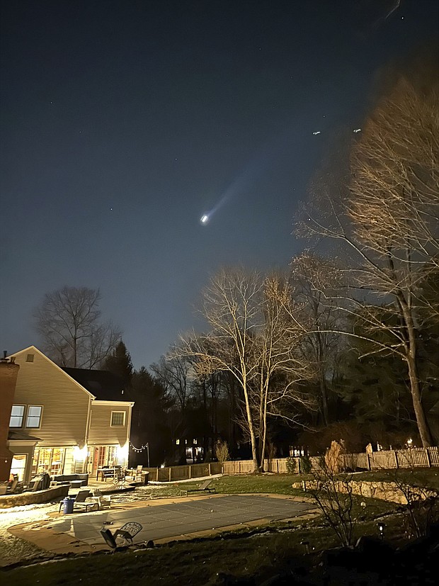 This photo provided by Brian Glenn shows what appears to be multiple drones flying over Bernardsville, New Jersey, on Dec. 5.
Mandatory Credit:	Brian Glenn/TMX/AP via CNN Newsource