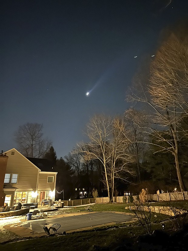 This photo provided by Brian Glenn shows what appears to be multiple drones flying over Bernardsville, New Jersey, on Dec. 5.
Mandatory Credit:	Brian Glenn/TMX/AP via CNN Newsource