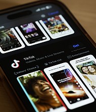 In this photo illustration, the TikTok app is seen in the app store on a phone on March 13, 2024 in New York City.
Mandatory Credit:	Michael M. Santiago/Getty Images via CNN Newsource
