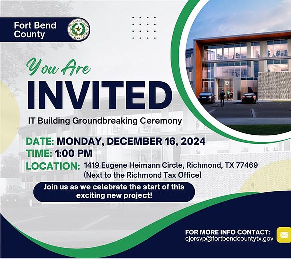 Fort Bend County is gearing up for a groundbreaking moment, literally and figuratively. On Monday, December 16, 2024, at 1:00 …