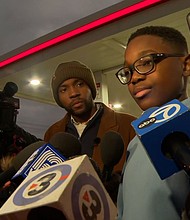 Sixth grade student Adler Jean-Charles speaks to reporters in Madison, Wisconsin, on December 16.
Mandatory Credit:	WISC via CNN Newsource