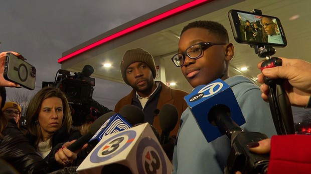Sixth grade student Adler Jean-Charles speaks to reporters in Madison, Wisconsin, on December 16.
Mandatory Credit:	WISC via CNN Newsource