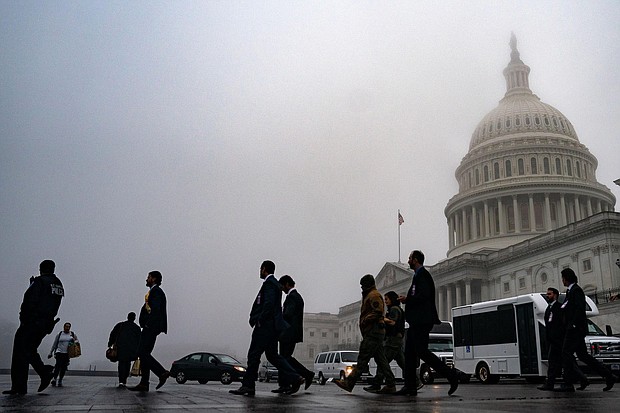 Fog hovers over the dome of the US Capitol on December 10, in Washington, DC. House Speaker Mike Johnson’s late-December dealmaking with Democrats is stirring intense anger across his GOP conference, just days before a government spending deadline and weeks before the pivotal vote the Louisiana Republican needs to win to keep his gavel.
Mandatory Credit:	Kent Nishimura/Getty Images via CNN Newsource