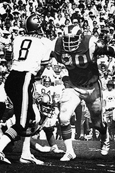 Larry Brooks (#90) was a defensive tackle for the Los Angeles Rams.