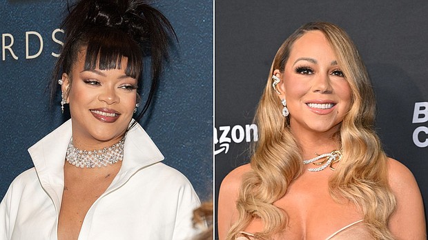 Rihanna was part of a star-studded crowd at the Barclays Center in New York City this week, where Mariah Carey hit the stage for the final performance of her Christmas Time show.
Mandatory Credit:	Getty Images via CNN Newsource