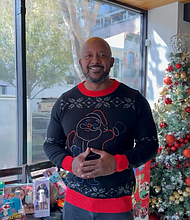 Taste Kitchen + Bar’s Chef Don Bowie ‘suits up’ for the Ugly Sweater Happy Hour & Toy Drive this Friday. 

Photos: JRMH Photos