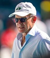 New York Jets owner Woody Johnson has reportedly used a Madden player rating reference when discussing a potential trade for wide receiver Jerry Jeudy.
Mandatory Credit:	Doug Murray/AP via CNN Newsource