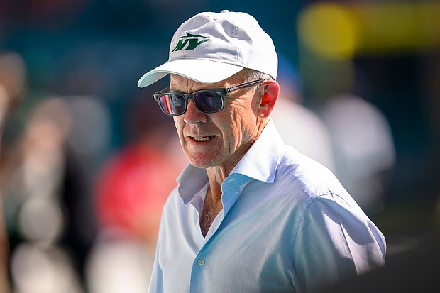 New York Jets owner Woody Johnson has reportedly used a Madden player rating reference when discussing a potential trade for wide receiver Jerry Jeudy.
Mandatory Credit:	Doug Murray/AP via CNN Newsource