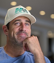 Aaron Rodgers speaks to the camera during his new documentary titled "Enigma."
Mandatory Credit:	Courtesy of Netflix via CNN Newsource