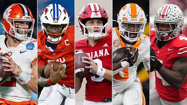 From left: Cade Klubnik, Kevin Jennings, Kurtis Rourke, Dylan Sampson and Jeremiah Smith.
Mandatory Credit:	Getty Images/Reuters/AP via CNN Newsource
