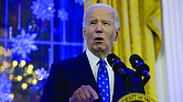 President Biden speaks Monday in the East Room of The White House. 23