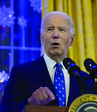 President Biden speaks Monday in the East Room of The White House. 23