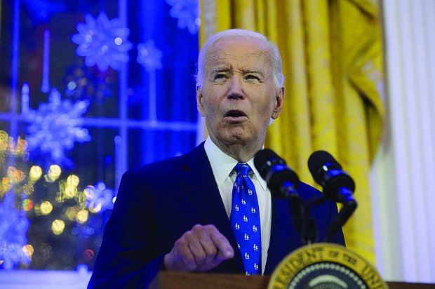 President Biden speaks Monday in the East Room of The White House. 23