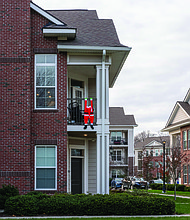 Cityscape-Slices of life and scenes in Richmond-Still Hanging Around-Even after the big day, Santa’s still hanging around the 3200 block of Brood Road in the City’s North Side.  Sandra Sellars/Richmond Free Press