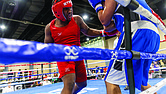 Nnajai Wright, a senior at Thomas Jefferson High School, takes on Carlos Muniz at the USA Boxing National Championships, held at the Greater Richmond Convention Center on Saturday.