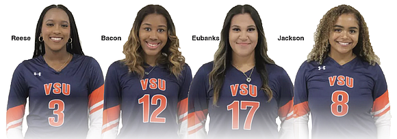 Four members of the Virginia State University volleyball team have been named to the Academic All-District Team by the College …