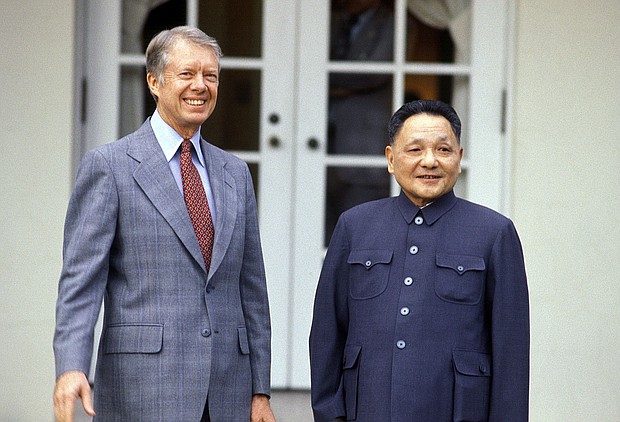 US President Jimmy Carter and Chinese leader Deng Xiaoping are pictured in Washington DC, United States on January 30, 1979.
Mandatory Credit:	Gilbert UZAN/Gamma-Rapho/Getty Images via CNN Newsource