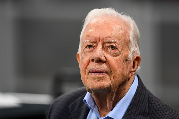 Former President Jimmy Carter is seen September 2018. World leaders have offered their condolences following the death of former US President Jimmy Carter, who passed away December 29 at the age of 100.
Mandatory Credit:	Scott Cunningham/Getty Images via CNN Newsource