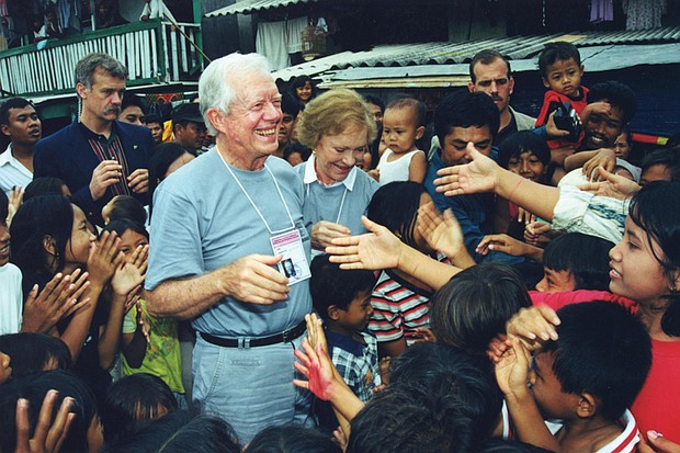 Jimmy and Rosalynn Carter in Jakarta on June 7, 1999, during the Carter Center’s observation of elections in Indonesia.