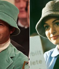 Jeremy Strong at the Golden Globes on January 5, left, and Anne Hathaway in the 2001 film 'The Princess Diaries.'
Mandatory Credit:	Penske Media via Getty Images/Everett Collection via CNN Newsource