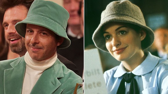 Anne Hathaway knew that Jeremy Strong’s Golden Globes outfit looked familiar…