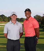 Rory McIlroy and Tiger Woods are two of the main creators of TGL.
Mandatory Credit:	Mike Ehrmann/Getty Images via CNN Newsource