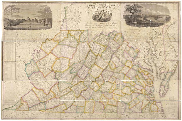 This map of Virginia is a key example of the 19th century mapping project that will be explored in the Library of Virginia’s virtual talk on Jan. 22.