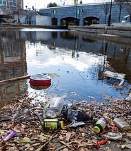 Low water levels in recent weeks have exposed a buildup of trash, debris and even scooters
in Richmond’s canals near the 14th Street entrance. Maintenance and cleanup efforts are being
coordinated by Venture Richmond and the City of Richmond Department of Public Works. According to a representative from Venture Richmond, the low water levels are part of the City’s
annual effort to remove silt, plant matter and other debris. Crews plan to use a barge to clear the
canals, with work expected to wrap up by February.