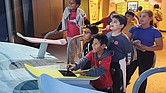 Children interact with the “MathAlive!” exhibition at the Science Museum of Virginia, where they explore the connections between math and everyday life through activities. The exhibition, open until Jan. 12, features over 30 interactive stations.