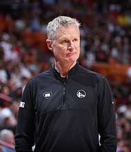 Warriors head coach Steve Kerr said that his childhood home was lost in the LA County wildfires.
Mandatory Credit:	Jeff Haynes/NBAE/Getty Images via CNN Newsource