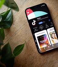 TikTok is seen in the app store of an iPhone on January 8. TikTok creators and users are facing the reality that the popular short-video app will likely be banned in the United States.
Mandatory Credit:	Brook Joyner/CNN via CNN Newsource