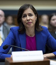 Federal Communication Commission Chair Jessica Rosenworcel is pictured on June 21, 2023.
Mandatory Credit:	Graeme Sloan/Sipa USA/AP via CNN Newsource
