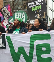 Protesters marched through Washington on Jan. 18 during the People’s March, a rebranded
version of the 2017 Women’s March. Participants took to the streets in support of numerous
causes, including racial justice, reproductive rights, climate action and LGBTQ rights.