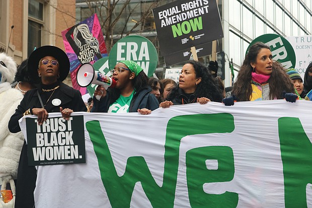 Protesters marched through Washington on Jan. 18 during the People’s March, a rebranded
version of the 2017 Women’s March. Participants took to the streets in support of numerous
causes, including racial justice, reproductive rights, climate action and LGBTQ rights.