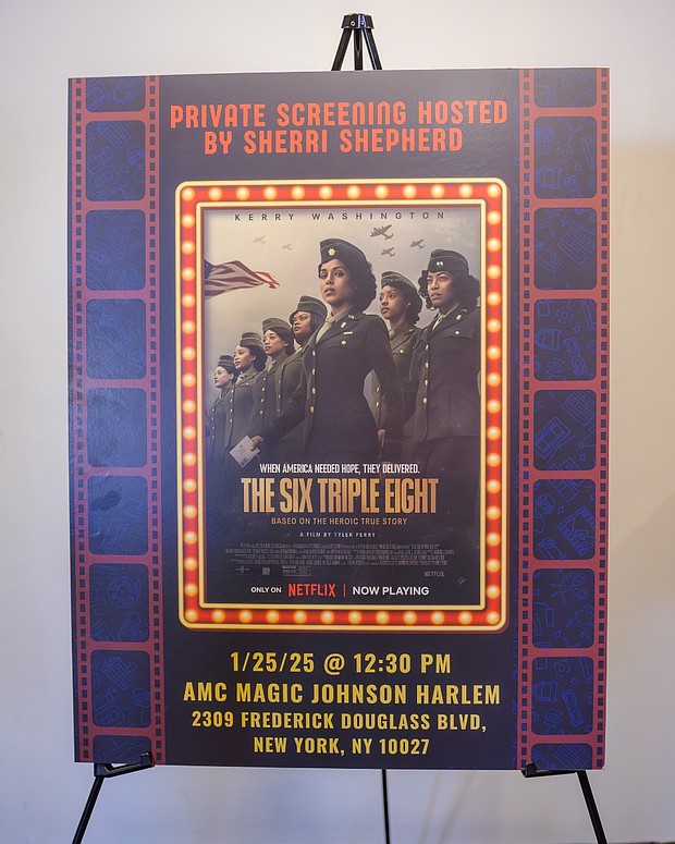 Sherri Shepherd hosts private screening of The Six Triple Eight for young girls in Harlem at AMC Magic Johnson Harlem