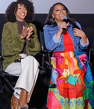 Actress Ebony Obsidian and Sherri Shepherd engage in an enlightening discussion about The Six Triple Film at AMC Magic Johnson Harlem
