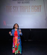 Sherri Shepherd hosts private screening of The Six Triple Eight for young girls in Harlem at AMC Magic Johnson Harlem