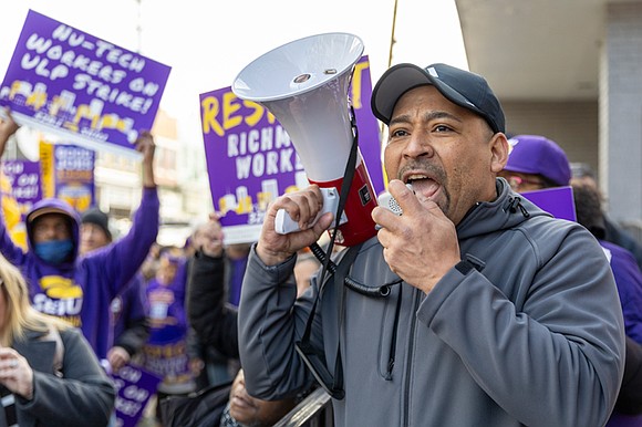 Chants of “Nu-Tec, shame on you,” and “Union for all” echoed in the streets around City Hall on Tuesday, as …