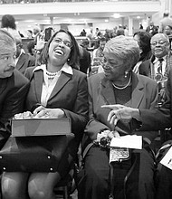 Chuck Richardson, Claudine McDaniel, Willie Dell and Henry Marsh at an event in 2015 to honor the first Black leadership on City Council.