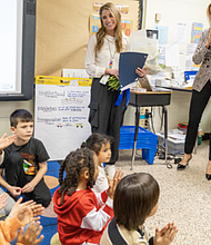 Maria Meyers, a reading specialist at Davis Elementary School, was surprised Tuesday, Jan. 28, when Chesterfield County Public Schools leaders entered her classroom with a banner, balloons and the announcement that she is the Teacher of the Year.