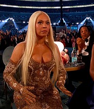 Beyoncé’s genre-blending smash “Cowboy Carter” won the Grammy Award for album of the year.
Mandatory Credit:	CBS/Recording Academy via CNN Newsource