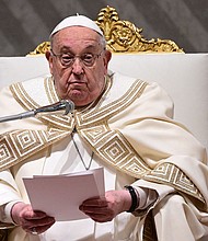 Pope Francis, shown at St Peter's basilica in the Vatican, on February 1, will remain in a Rome hospital with a polymicrobial infection. The 88-year-old pontiff has a medical history of lung-related issues.
Mandatory Credit:	Tiziana Fabi/AFP/Getty Images via CNN Newsource