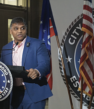 Richmond Mayor Danny Avula speaks at a press conference at City Hall on Friday addressing findings from an independent report on the January water crisis.