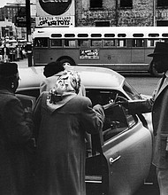 A group of African Americans got into an automobile to carpool during the Montgomery bus boycott, in Montgomery, Alabama, in February 1956. An empty city bus is visible in the background.
Mandatory Credit:	Don Cravens/The Chronicle Collection/Getty Images via CNN Newsource